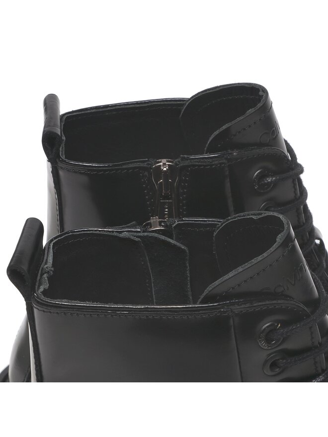 Calvin Klein Kozaki Calvin Klein Lace Up Boot Br Lth HM0HM00669 Czarny