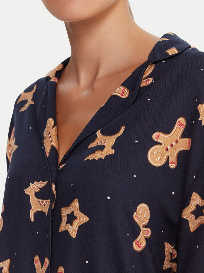 Hunkemöller Hunkemöller Pigiama Gingerbread 302783 Nero Regular Fit