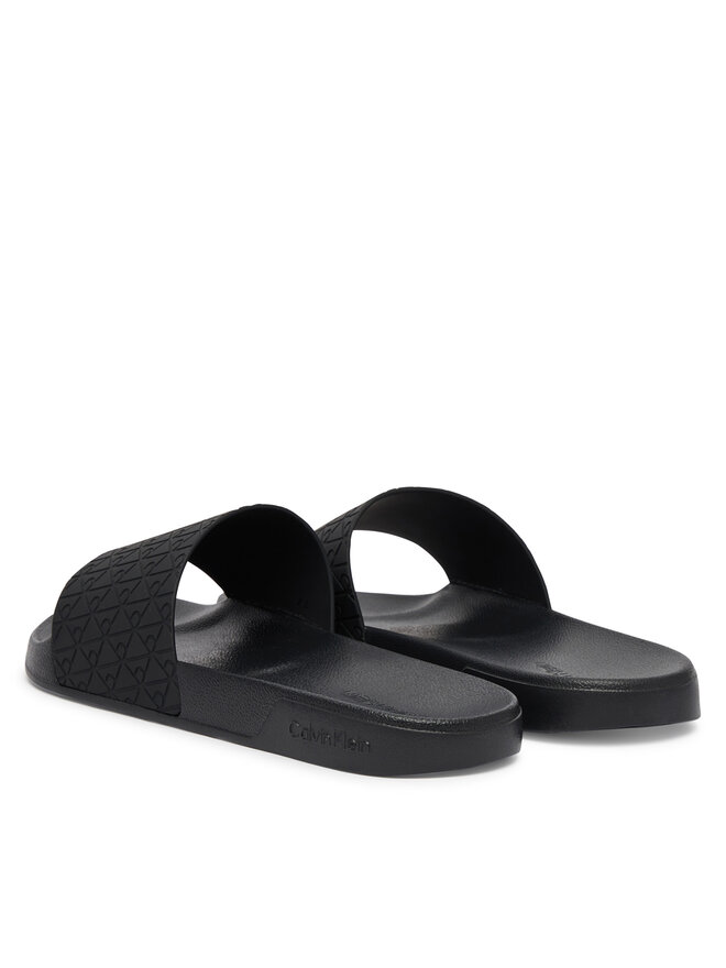 Calvin Klein Pantoletten Calvin Klein Ess Slid Pu Aop HM0HM02110 Schwarz