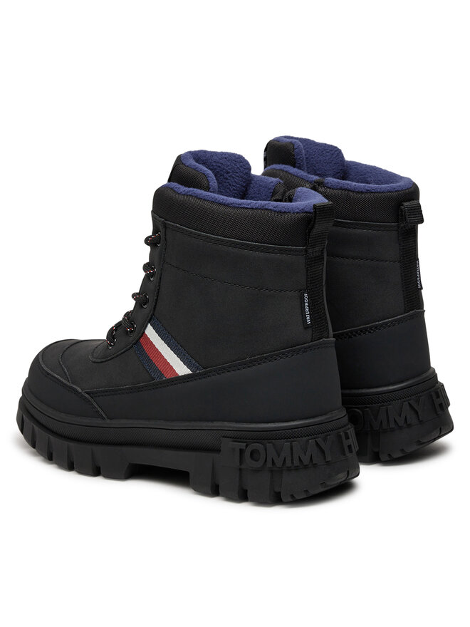 Tommy Hilfiger Черевики туристичні Tommy Hilfiger Stripes Fur Boot T3X5-33713-1487 S Чорний