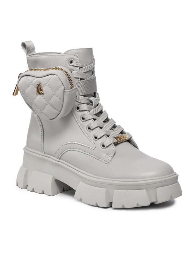 Steve Madden Pohodni čevlji Steve Madden Tanker-H Bootie SM19000035 SM19000035-287 Écru