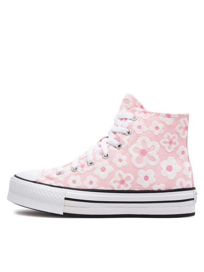 Converse Bambas Converse Chuck Taylor All Star Lift Platform Flower Embroidery A06324C Rosa