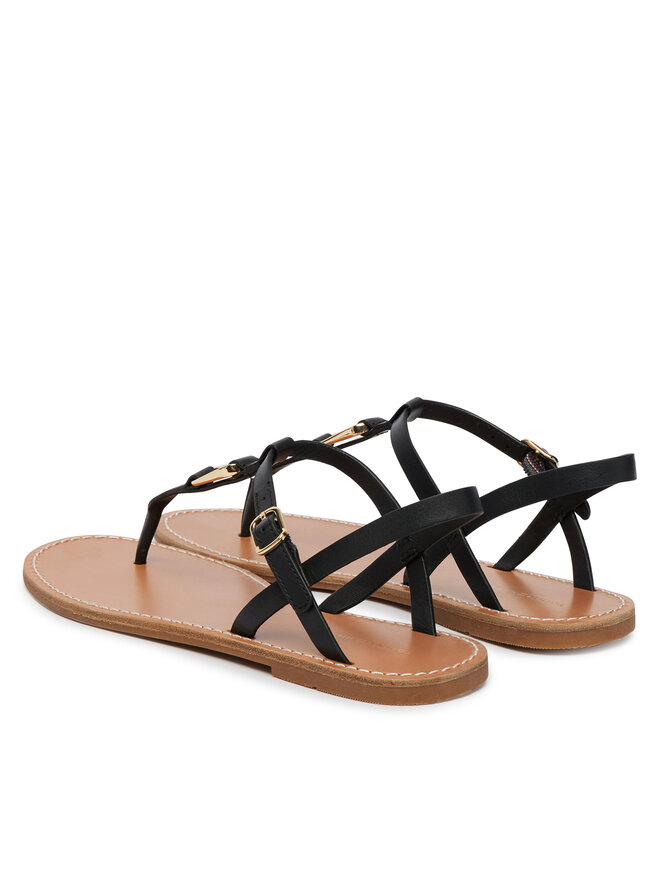 Tommy Hilfiger Sandalen Tommy Hilfiger Leather Thong Sandal FW0FW09127 Schwarz