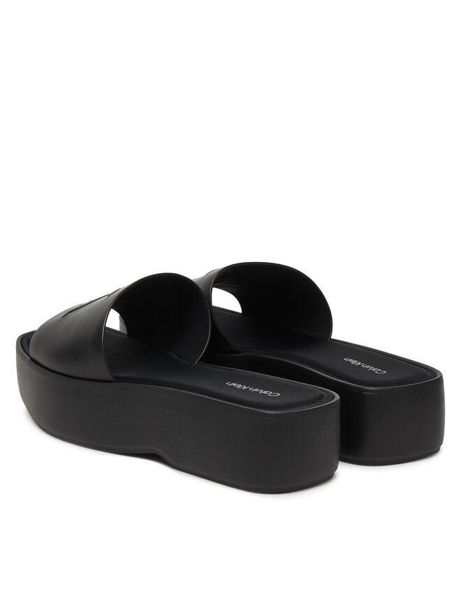Calvin Klein Pantoletten Calvin Klein Flatf Sndl Lth Mg HW0HW03026 Schwarz