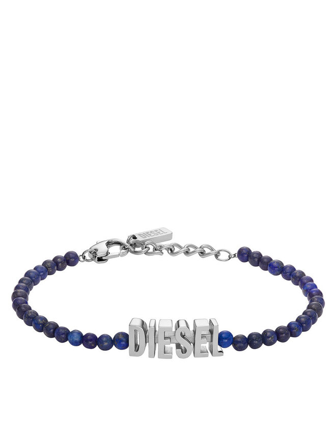 Diesel Bransoletka Diesel Blue Agate Beaded Bracelet DX1544040 Niebieski