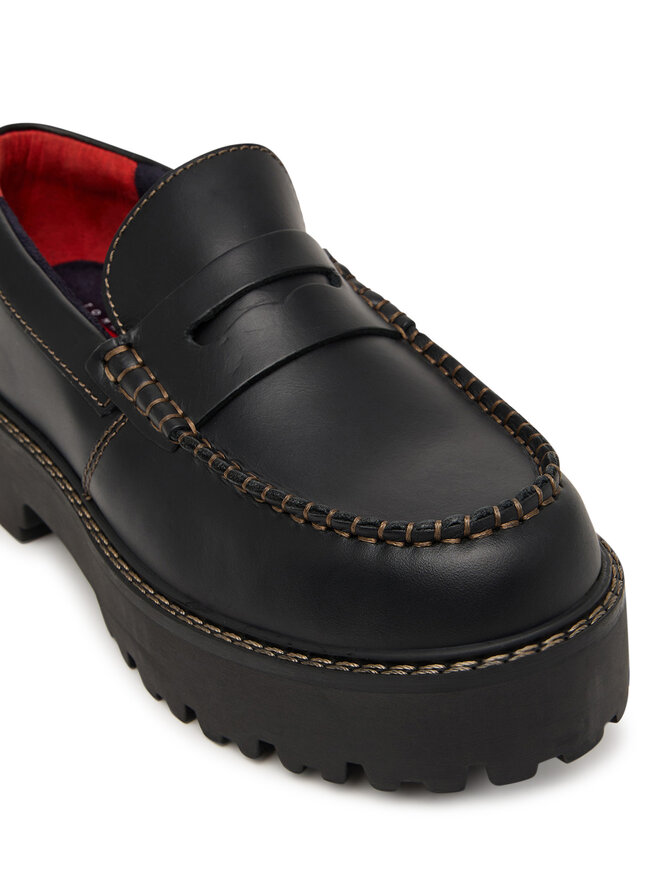 Tommy Jeans Slipper Tommy Jeans Archive '01 Loafer Leather EN0EN03005 Schwarz