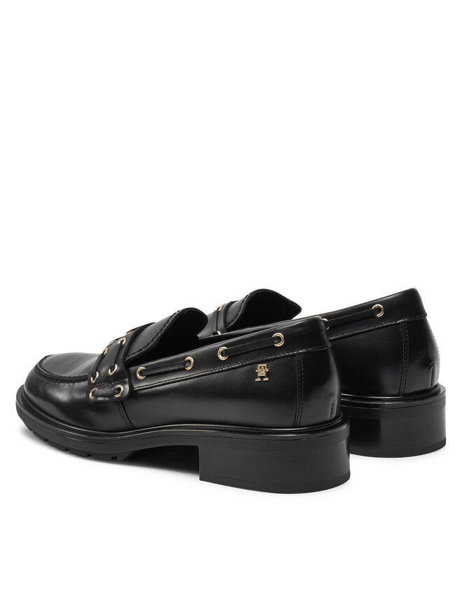 Tommy Hilfiger Loafersy Tommy Hilfiger Nautical Eyelets FW0FW08148 Czarny