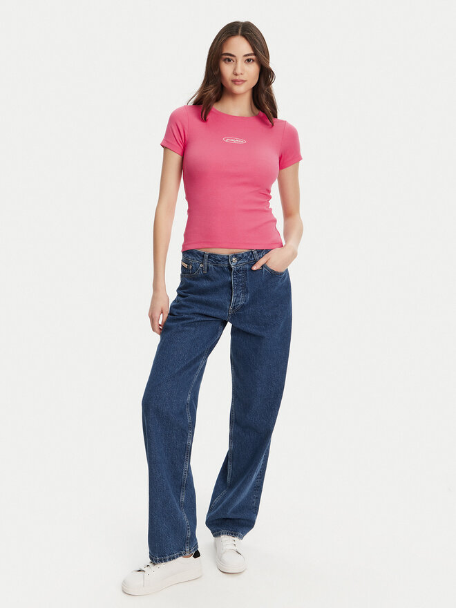 Guess Jeans Guess Jeans Футболка W5YP37 KA0H1 Рожевий Slim Fit