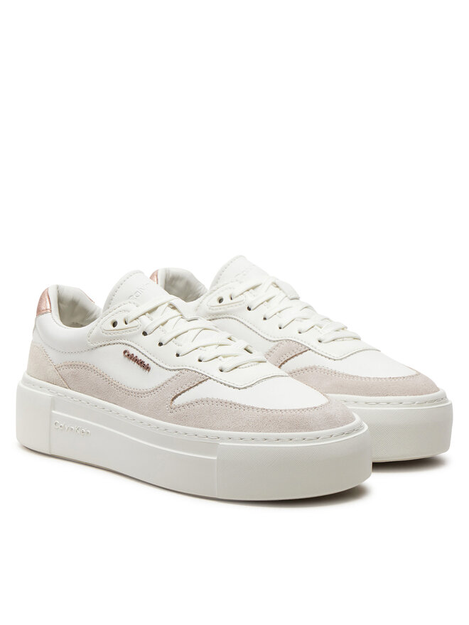 Calvin Klein Αθλητικά Calvin Klein Ff Cupsole Lace Up W/Ml Mix M HW0HW02125 Λευκό