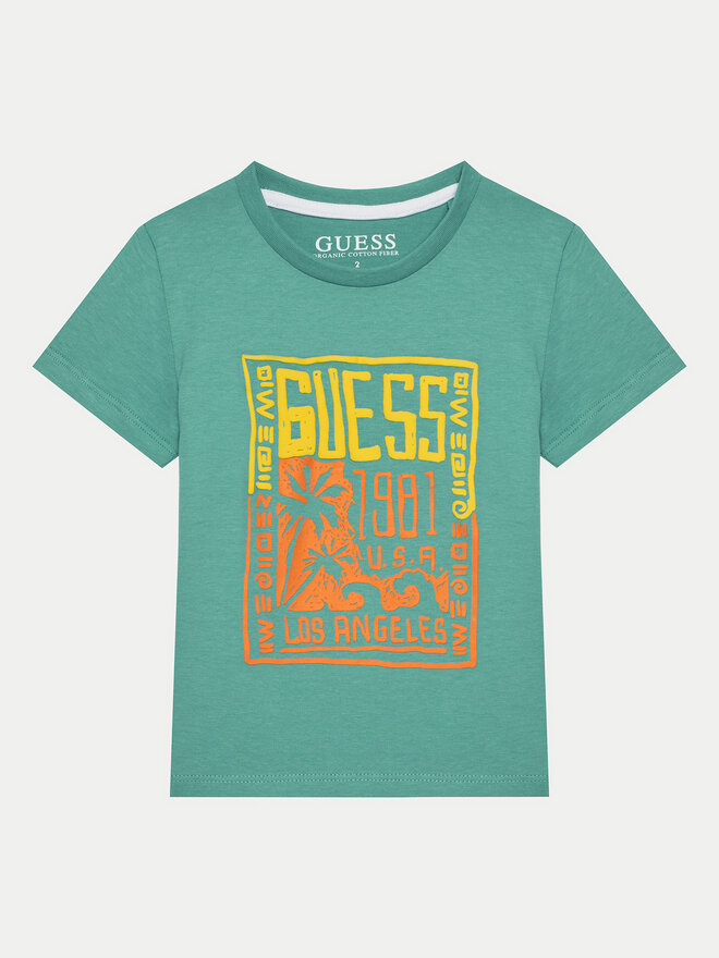 Guess Guess Marškinėliai N5GI16 K8HM4 Žalia Regular Fit