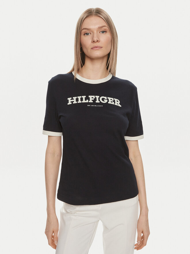 Tommy Hilfiger Tommy Hilfiger Marškinėliai Monotype WW0WW41208 Tamsiai mėlyna Regular Fit