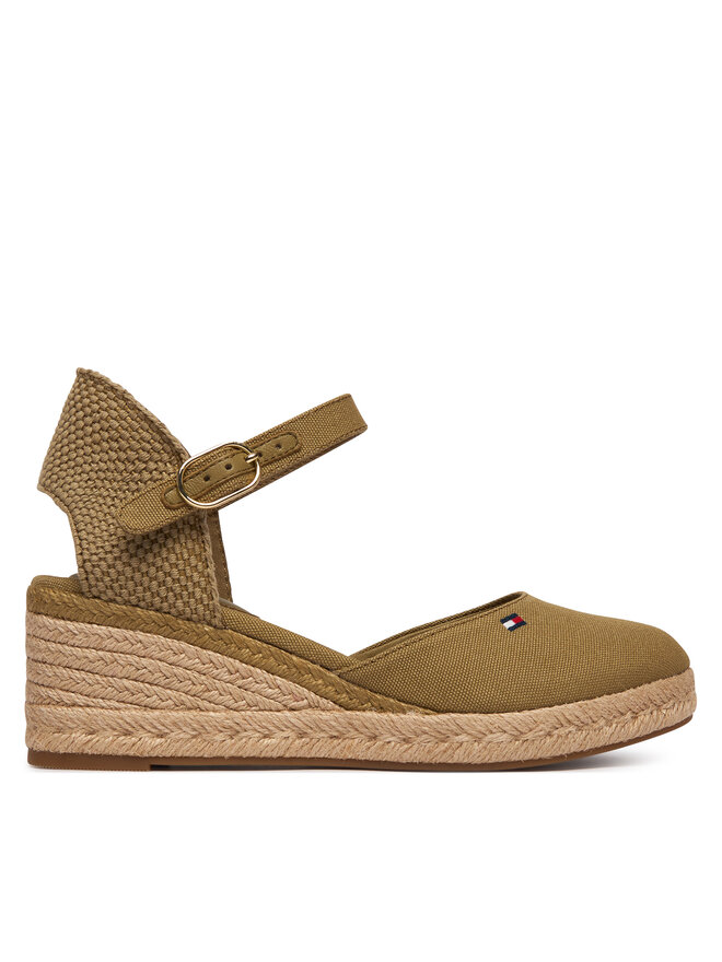 Tommy Hilfiger Espadrilles Tommy Hilfiger Mid Wedge Espad Closed Toe FW0FW09233 Braun