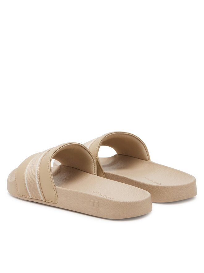 Tommy Hilfiger Pantoletten Tommy Hilfiger Hilfiger Poolside With Webbing FW0FW08529 Beige