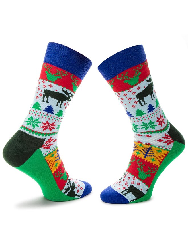 Happy Socks Комплект 3 чифта дълги чорапи мъжки Happy Socks XMAS08-7003 Цветен