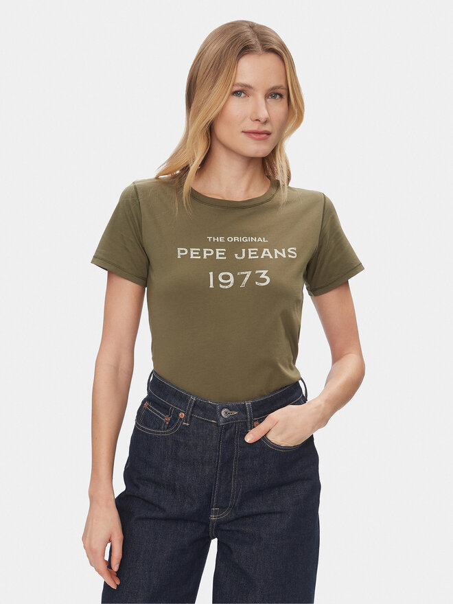 Pepe Jeans Pepe Jeans Póló Harbor PL505743 Zöld Regular Fit