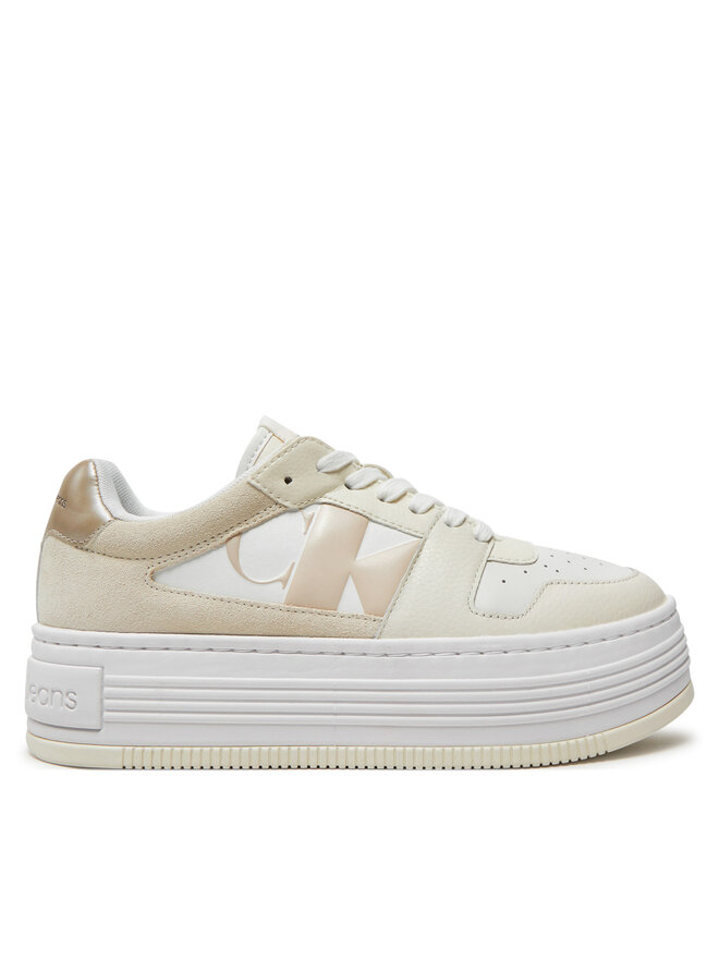 Calvin Klein Jeans Sneakersy Calvin Klein Jeans Bold Platf Low Lace Mix Nbs Mtr YW0YW01482 Bílá