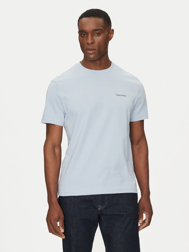 Calvin Klein Calvin Klein Camiseta Linear Box Logo K10K114152 Celeste Regular Fit