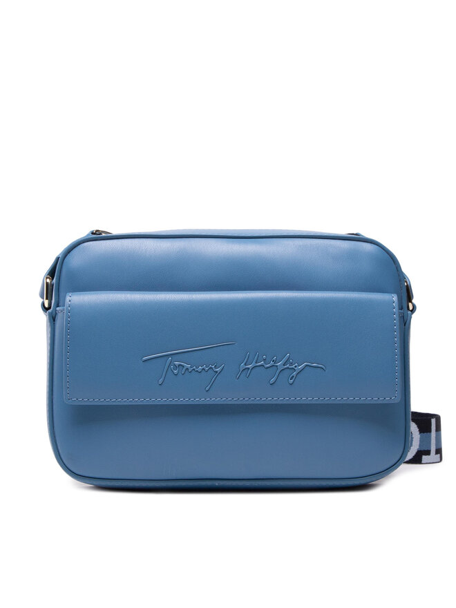 Tommy Hilfiger Ročna torba Tommy Hilfiger Iconic Tommy Camera Bag Sign AW0AW10958 Modra