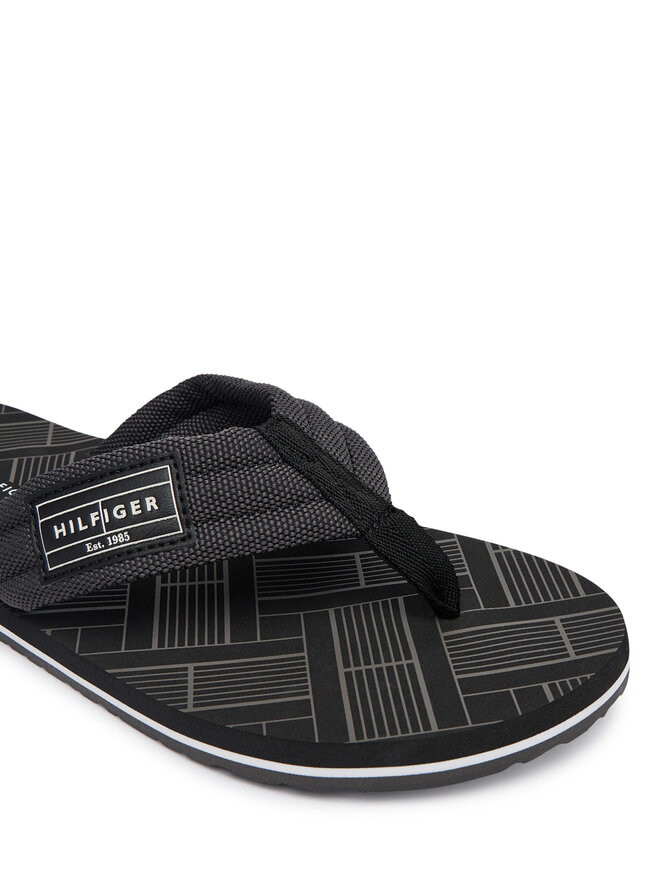Tommy Hilfiger Zehentrenner Tommy Hilfiger Flag Patch Beach FM0FM06004 Schwarz