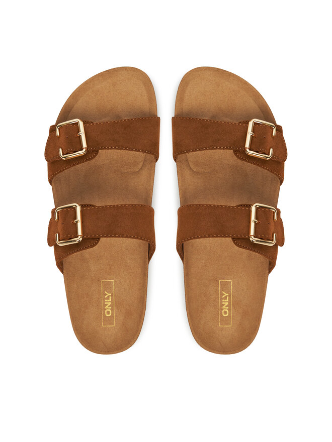 ONLY Shoes Pantoletten ONLY Shoes Onlmaxi-13 Pu Strap Buckle 15331392 Braun