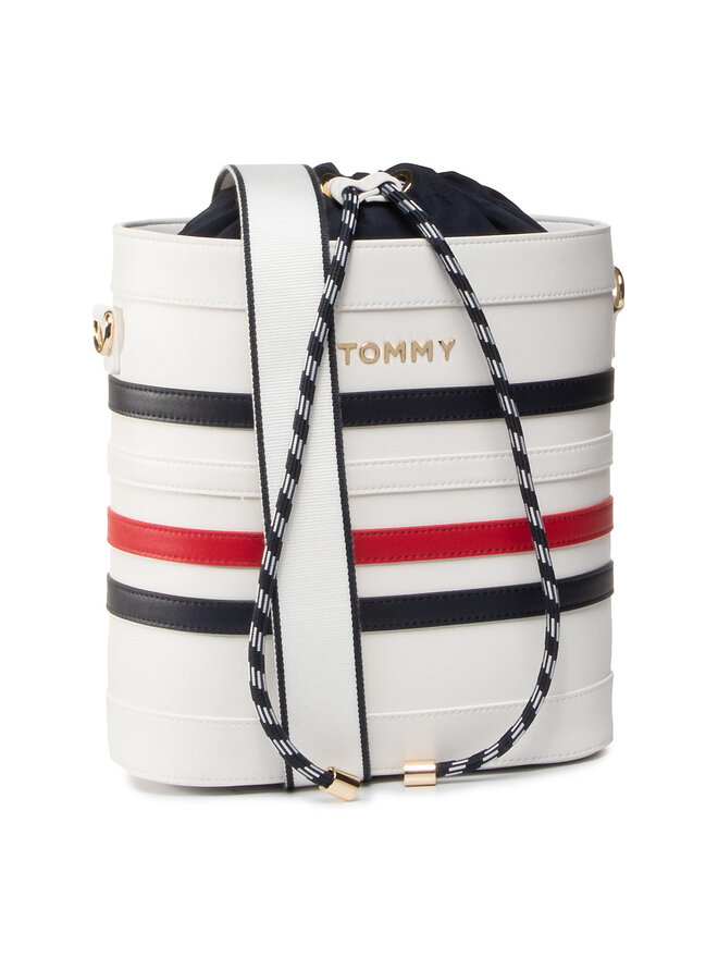 Tommy Hilfiger Handtasche Tommy Hilfiger Item Staple Bucket AW0AW08310 Weiß