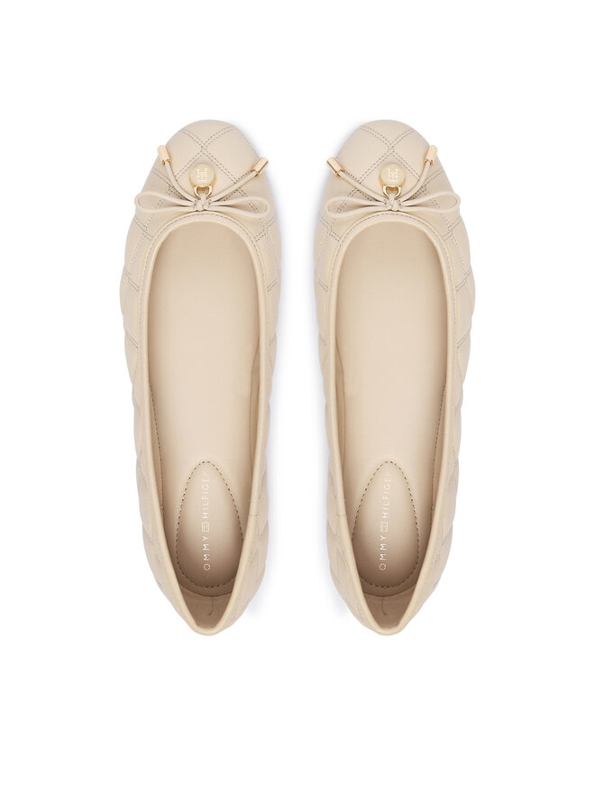 Tommy Hilfiger Ballerinas Tommy Hilfiger Charm Quilted Ballerina FW0FW09503 Hellbeige
