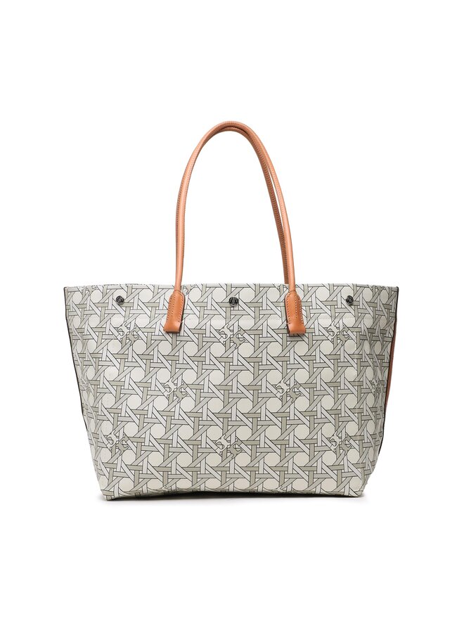 Tory Burch Torebka Tory Burch Canvas Basketweave Tote 139623 Beżowy