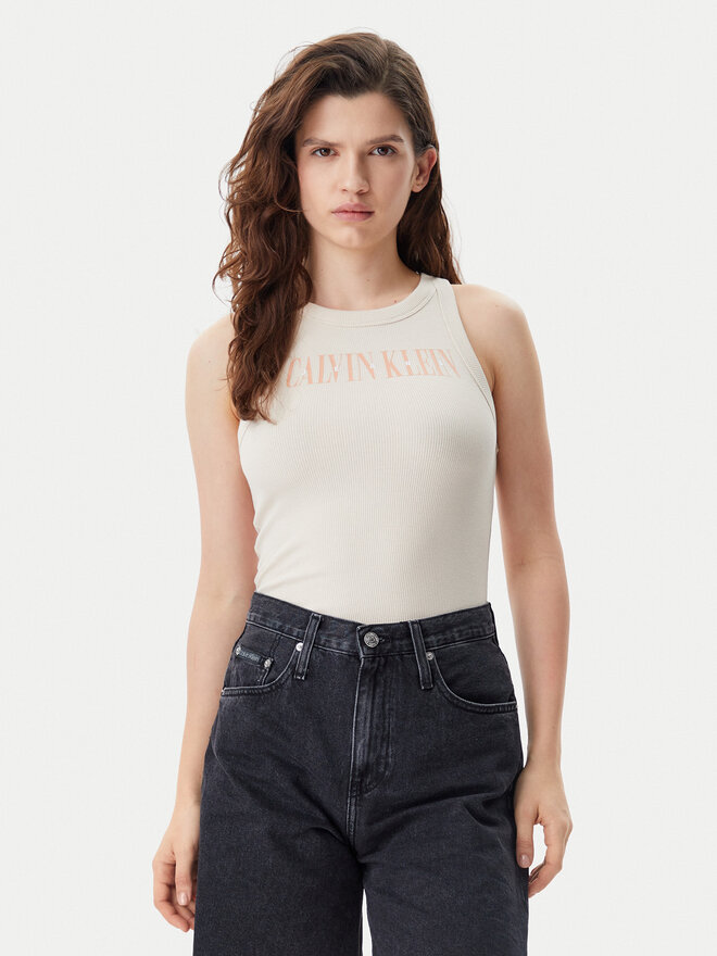 Calvin Klein Jeans Calvin Klein Jeans Топ Varsity J20J225520 Бежевий Slim Fit