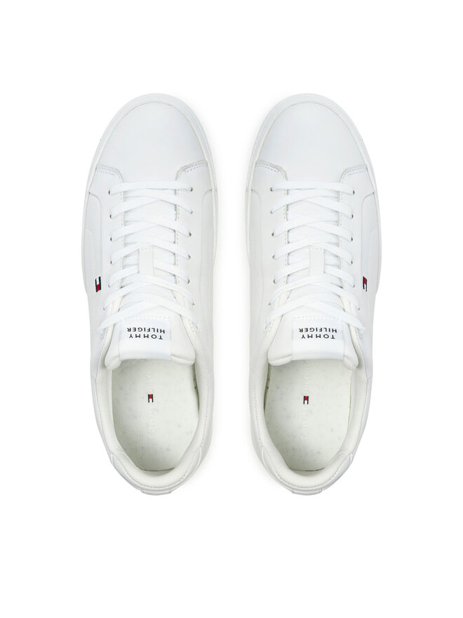 Tommy Hilfiger Sneakersy Tommy Hilfiger Icon Court Lth Flag Ess FM0FM05317 Biały