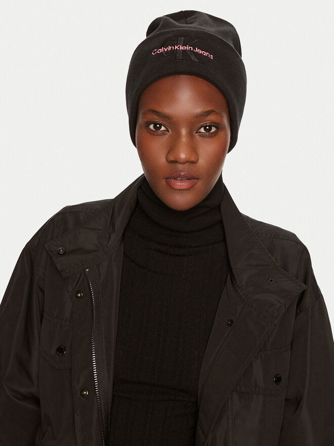 Calvin Klein Шапка Calvin Klein Mono Logo Embro K60K612668 Черен