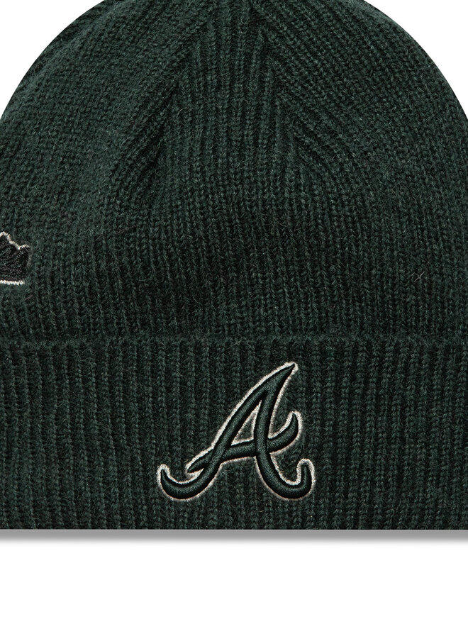 New Era Čiapka New Era Atlanta Braves World Series Patch Cuff Knit Beanie 60580730 Zelená