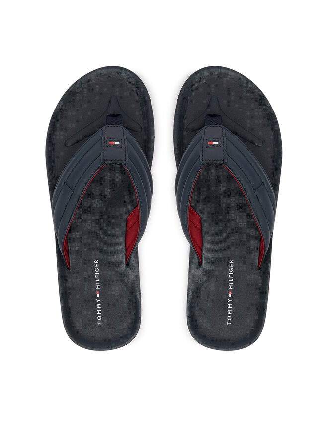 Tommy Hilfiger Zehentrenner Tommy Hilfiger Hilfiger Padded Beach Sandal FM0FM05801 Dunkelblau