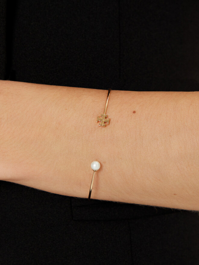Tory Burch Pulsera Tory Burch Kira Pearl Cuff 157968 Oro
