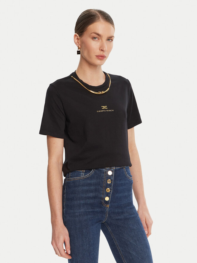 Elisabetta Franchi Elisabetta Franchi Camiseta MA-028-56E2-V240 Negro Regular Fit