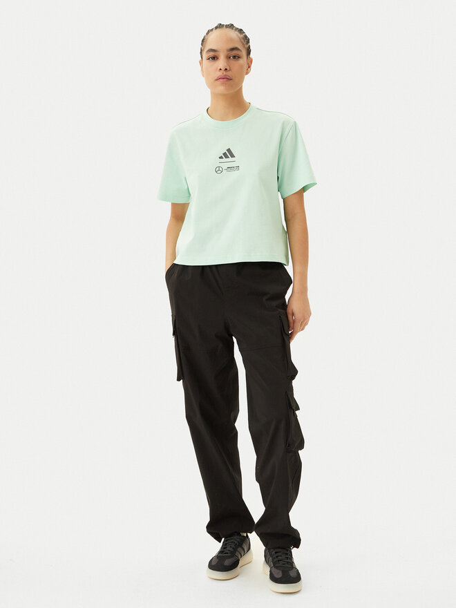 adidas adidas Marškinėliai Mercedes - AMG Petronas Formula One Team Premium JY3077 Žalia Loose Fit