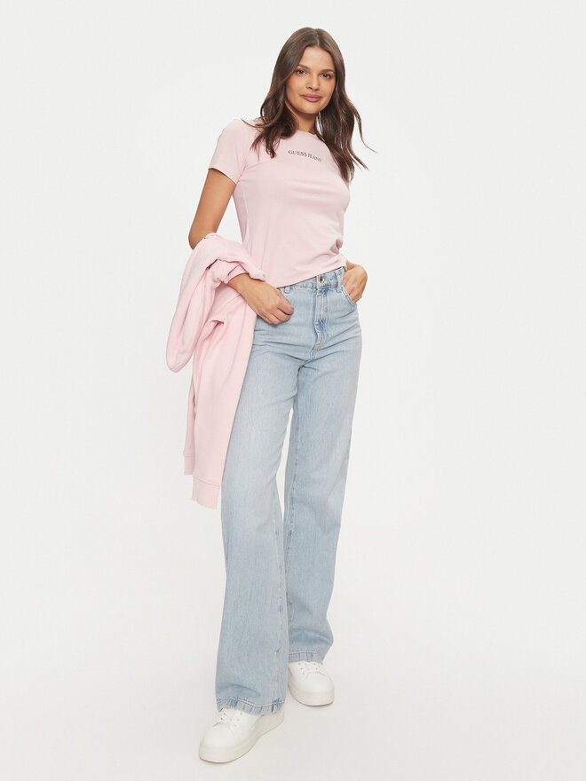 Guess Jeans Guess Jeans T-Shirt W4YI01 J1314 Rosa Slim Fit