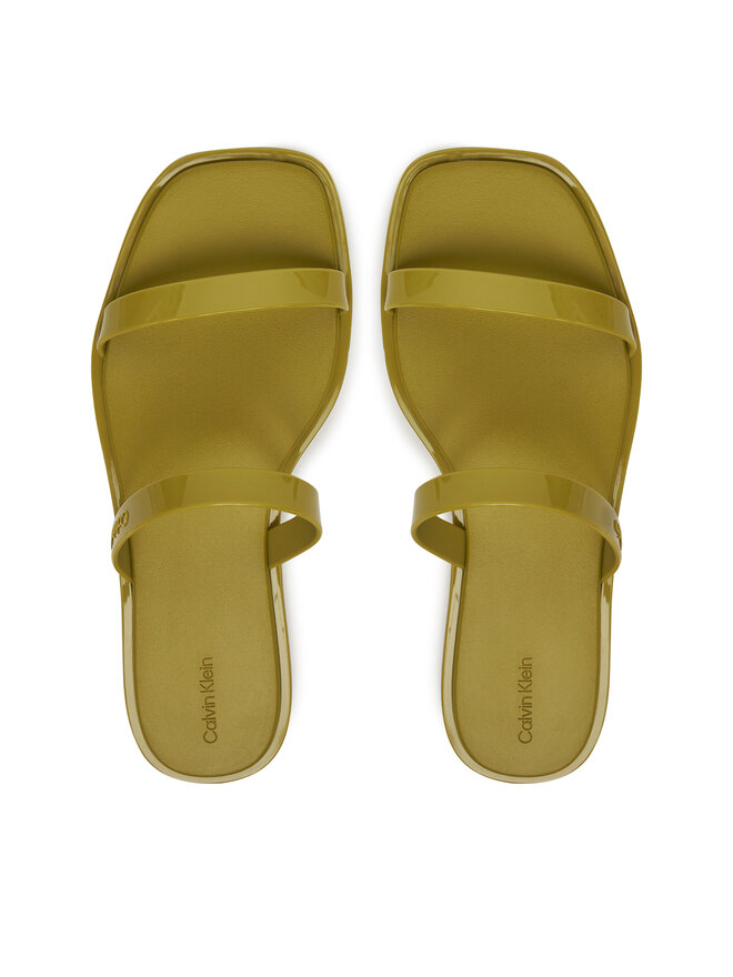 Calvin Klein Iešļūcenes Calvin Klein Double Bar Slide - Jelly HW0HW02417 Zaļš