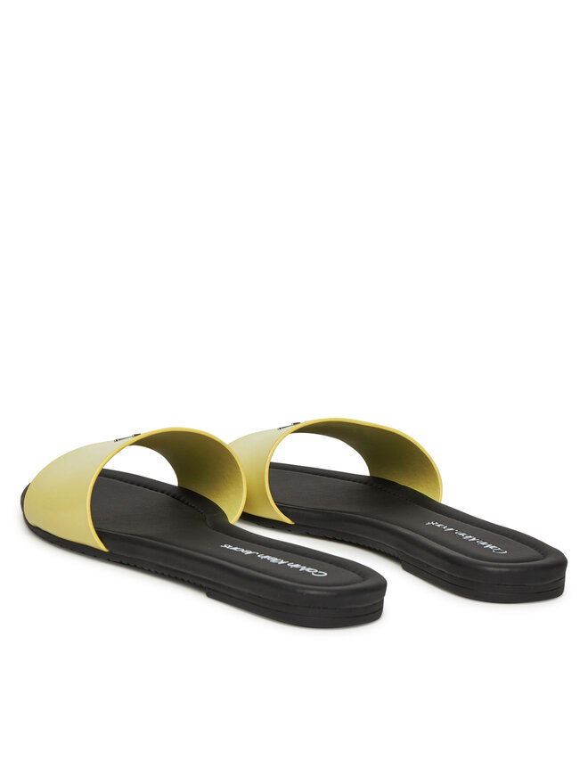 Calvin Klein Jeans Klapki Calvin Klein Jeans Flat Sandal Slide Mg YW0YW01697 Zielony