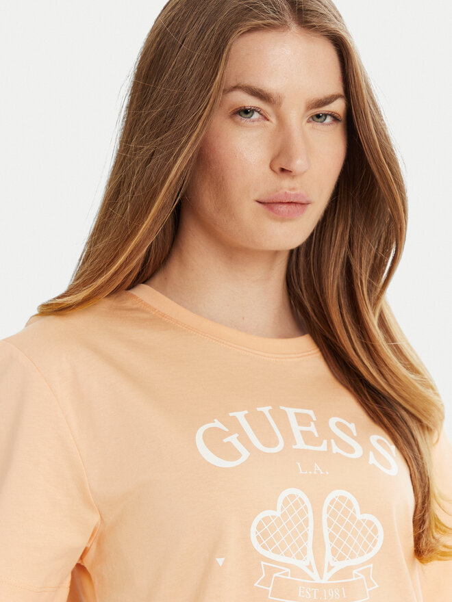 Guess Guess Marškinėliai V5GI04 I3Z14 Oranžinė Regular Fit