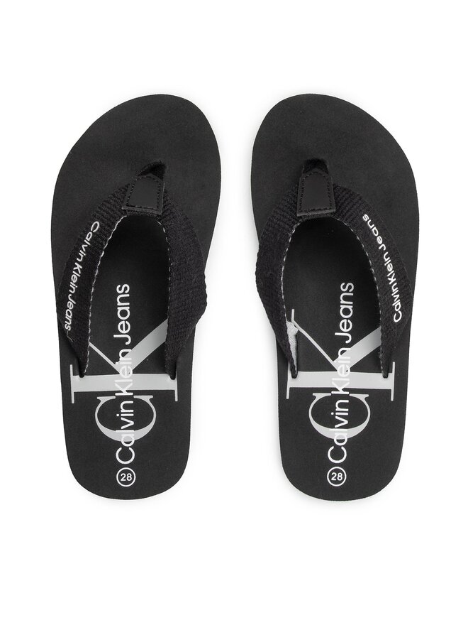 Calvin Klein Jeans Infradito Calvin Klein Jeans Logo Print Flip Flop V3B8-80155-0058 M Nero