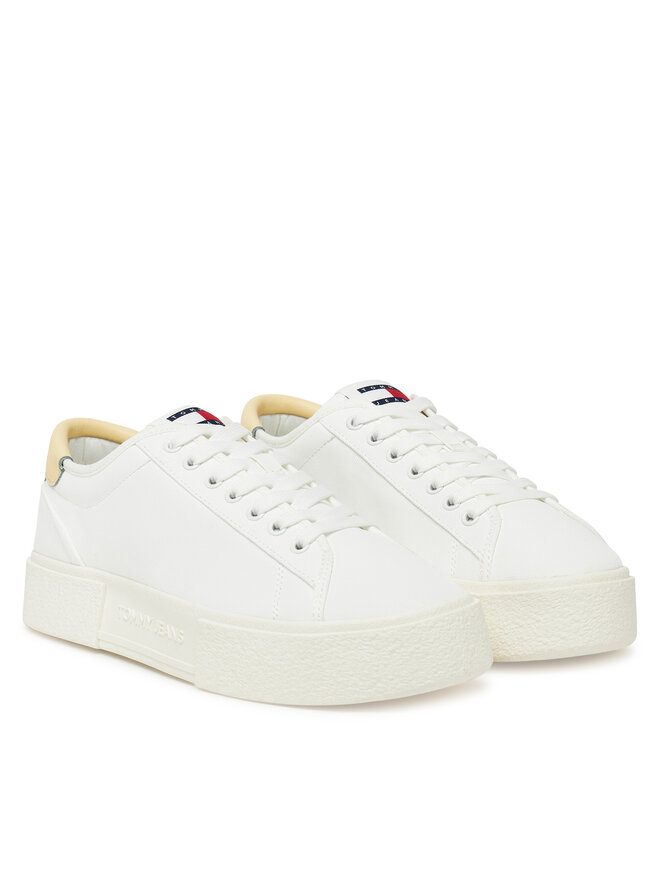 Tommy Jeans Sneakersy Tommy Jeans Tjw Flatform Canvas Sneaker EN0EN02792 Écru