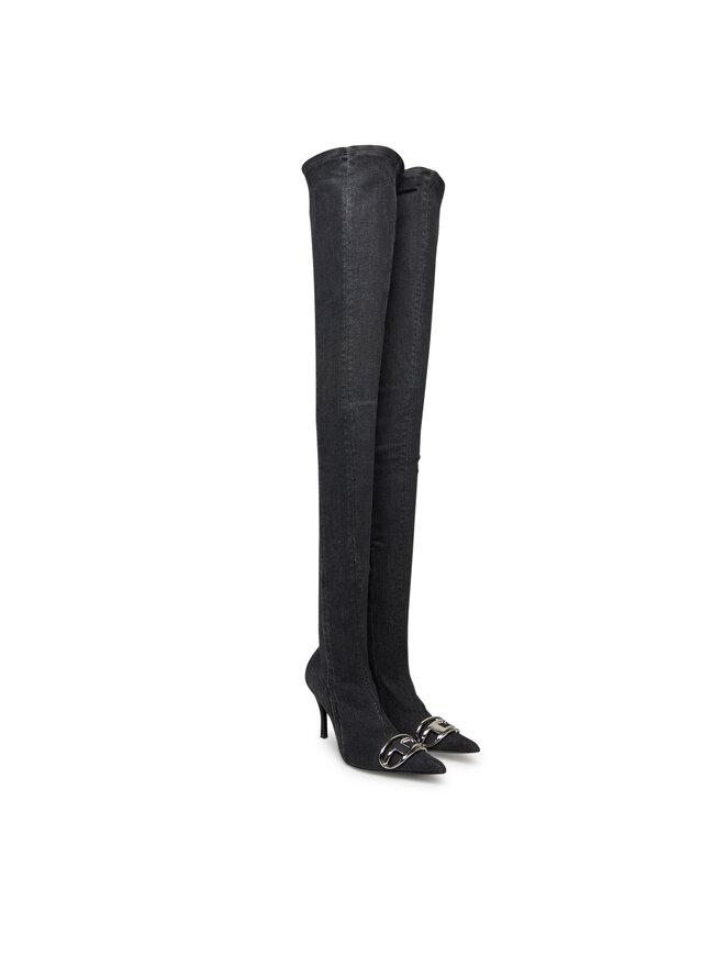 Diesel Cizme lungi muschetar Diesel D-Venus Tbt D Y03316P6901 T8013 Negru