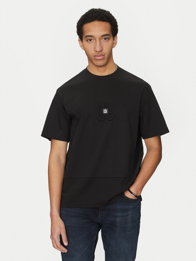 HUGO HUGO T-Shirt Debostac 50535499 Μαύρο Relaxed Fit