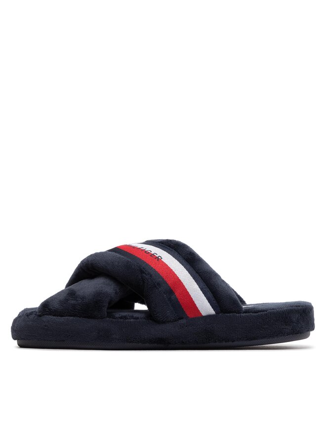 Tommy Hilfiger Pantofole Tommy Hilfiger Comfy Home Slippers With Straps FW0FW06587 Blu scuro