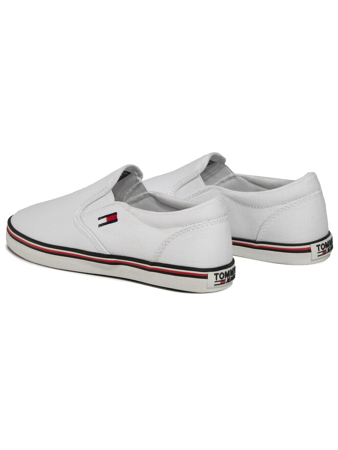 Tommy Jeans Sneakers aus Stoff Tommy Jeans Essential Slip On Sneaker EN0EN00782 Weiß