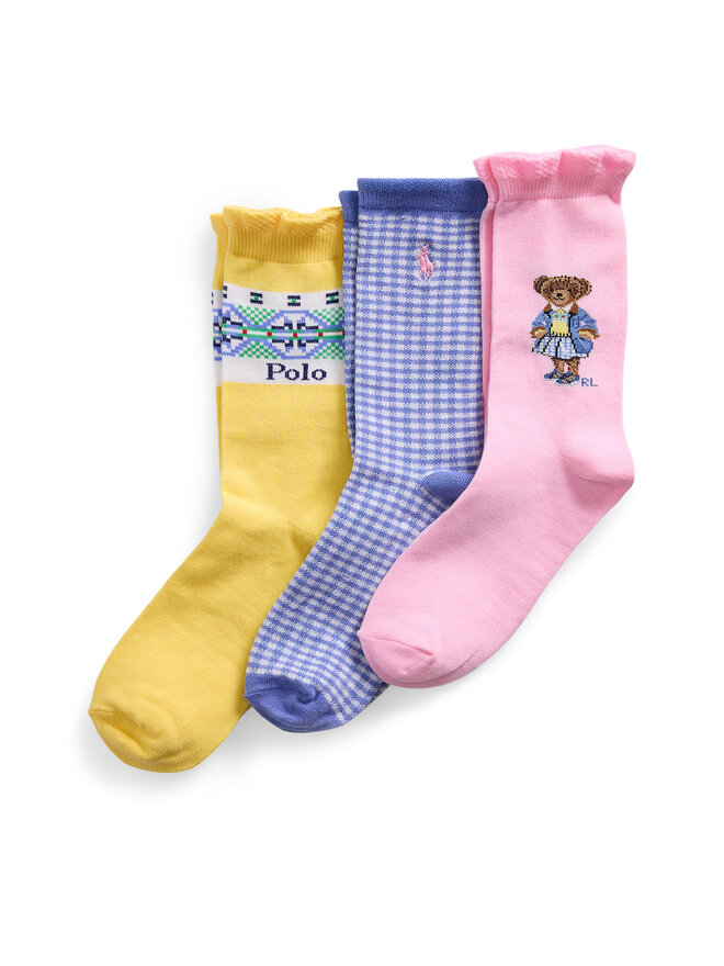 Polo Ralph Lauren Sada 3 párů dětských vysokých ponožek Polo Ralph Lauren 448969099001 Barevná