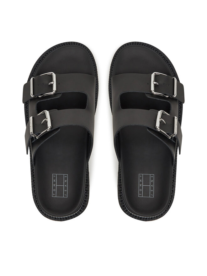 Tommy Jeans Pantoletten Tommy Jeans Double Strap Sandal EN0EN02753 Schwarz