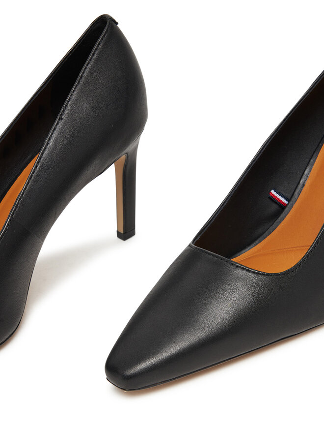 Tommy Hilfiger Aukštakulniai Tommy Hilfiger Logo Pump Slanted Hl FW0FW08993 Juoda