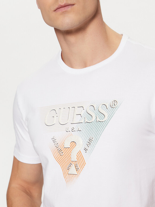 Guess Guess Camiseta M5RI14 J1314 Blanco Slim Fit