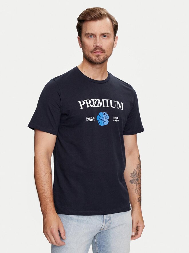 Jack&Jones Jack&Jones Marškinėliai Jprblaalfie 12259673 Tamsiai mėlyna Regular Fit